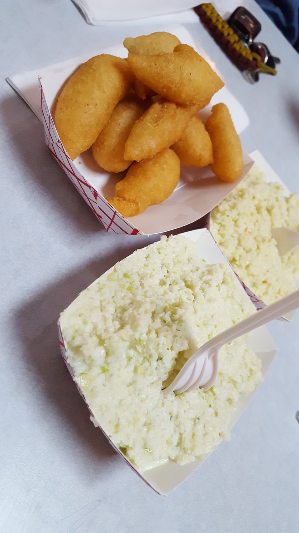 Menu-style image of fried seafood.